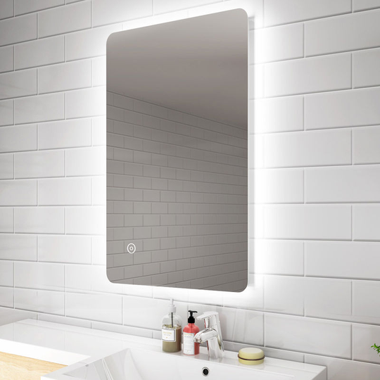 Elegant - 800 x 500mm Backlit led Illuminated Bathroom Mirror with Light Sensor + Demister