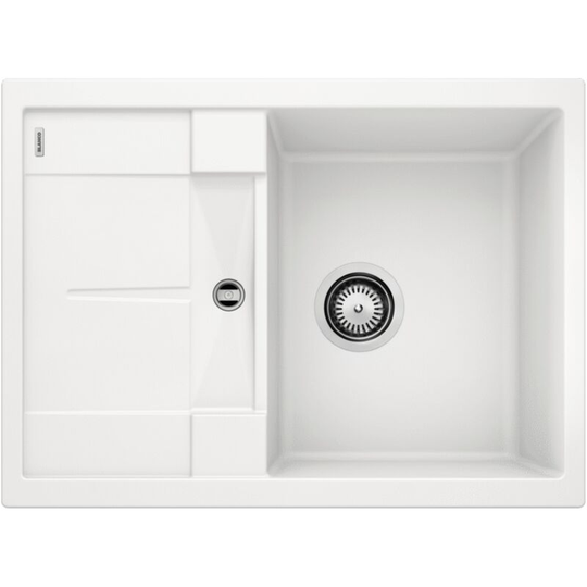 Blanco - Evier metra 45 s Compact PuraDur with reversible drainer in Silgranit 68x50cm, White (519565)