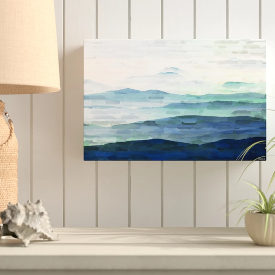 'Mountaintops' by East Urban Home Graphic Art Print on Wrapped Canvas