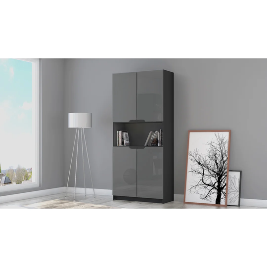 Mazeppa 4 -Door 4 -Shelf Storage Cabinet