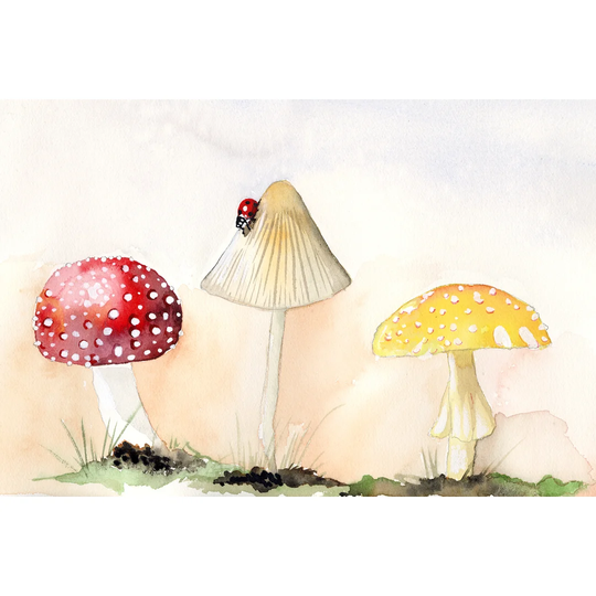 Faerie Mushrooms I by Alicia Ludwig - Wrapped Canvas Painting
