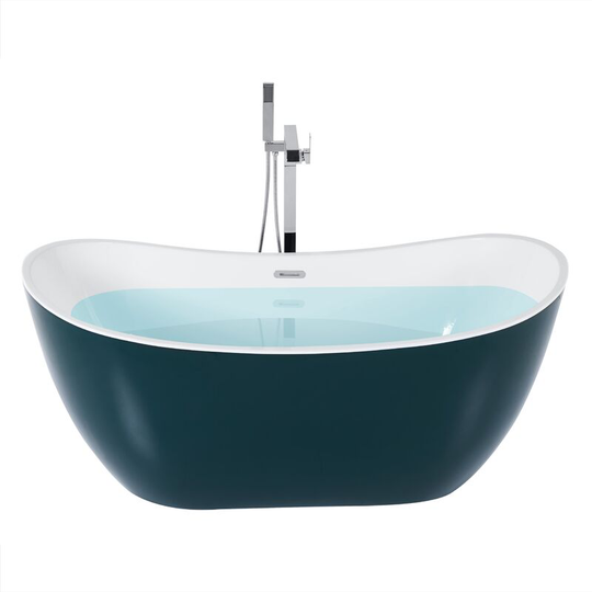 Beliani - Modern Bath Tub Acrylic Oval Overflow System Freestanding 170 cm Green Antigua - Green