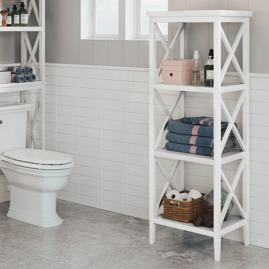 X-Frame 46Cm W x 137Cm H x 36Cm D Free-Standing Bathroom Shelves