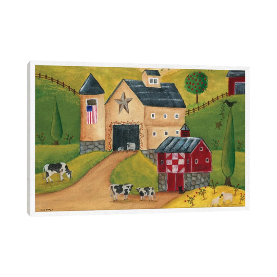 American Country Barns by Cheryl Bartley - Painting on Canvas