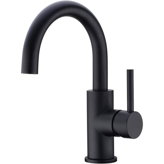 Swyeoot - Bathroom Faucet, 360° Swivel Basin Faucet, High Spout Basin Mixer Tap, Faucet for Bathroom or Small Kitchen, Matte Black