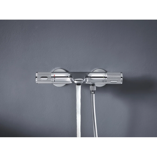 GROHE Precision Feel Thermostatic bath mixer - a minimalist silhouette with great safety features to control your bath and shower with ease 34788000