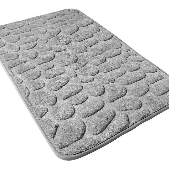 Gift - Memory Foam Non-Slip Bath Mat Absorbent Carpet Bathroom Mat Machine Washable Shower Mat for Bathroom 40 x 60cm Gray