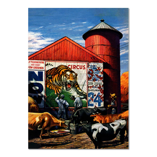August Grove - Quadro - The Saturday Evening Post - Il Circo Di Barnside - Vetro Acrilico Plexi - 100X140 - Pronto Da Appendere - Quadri Moderni Per L