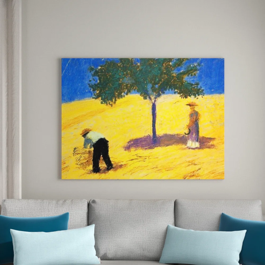 'Tree in Cornfeld' Painting Print