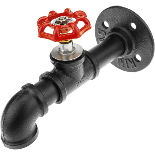 Steel coat hook for wall mount. Clothes and towel hanger made of industrial faucet - Primematik