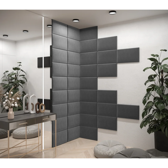 Belicia 30 cm x 50 cm Peel and Stick Upholstered Wall Paneling in Grey