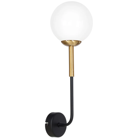 Avari 1 - Light Black/Gold/White Armed Sconce