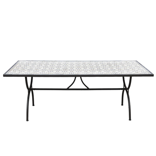 Amy-Jo Rectangular Cement Tile Dining Table