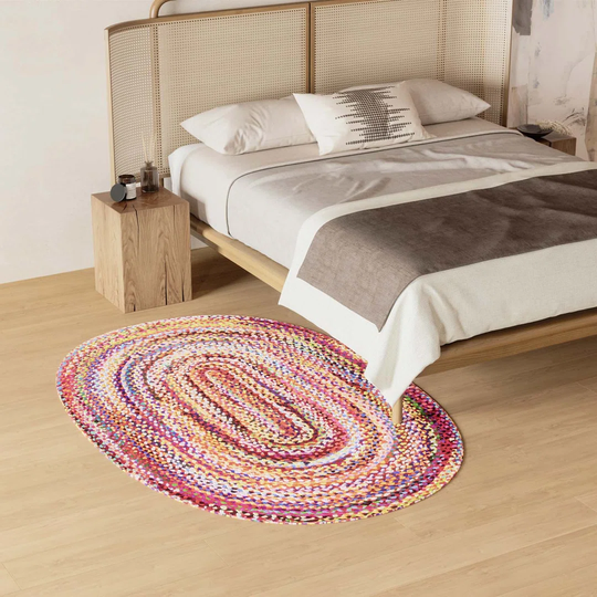 Fikes Machine Tufted Cotton Red/Pink/Blue Indoor/Outdoor Rug