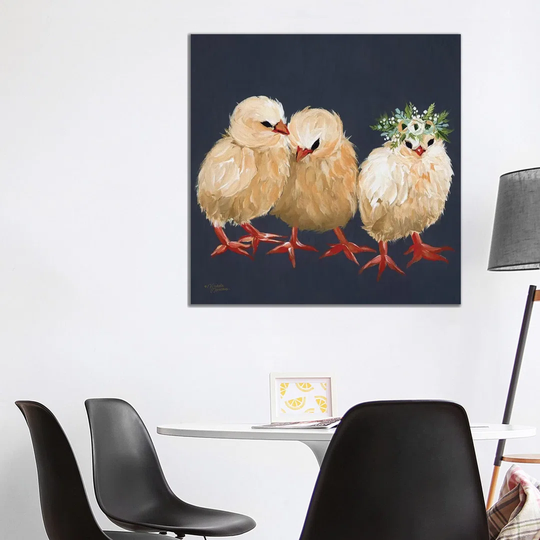 Chick Trio by Michele Norman - Graphic Art Print on Canvas