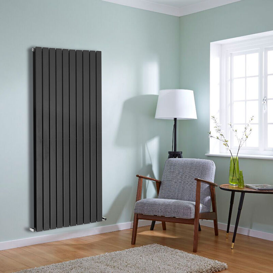 NRG - Anthracite Flat Panel Radiator Designer Column Bathroom Central Heating Double 1600x680mm