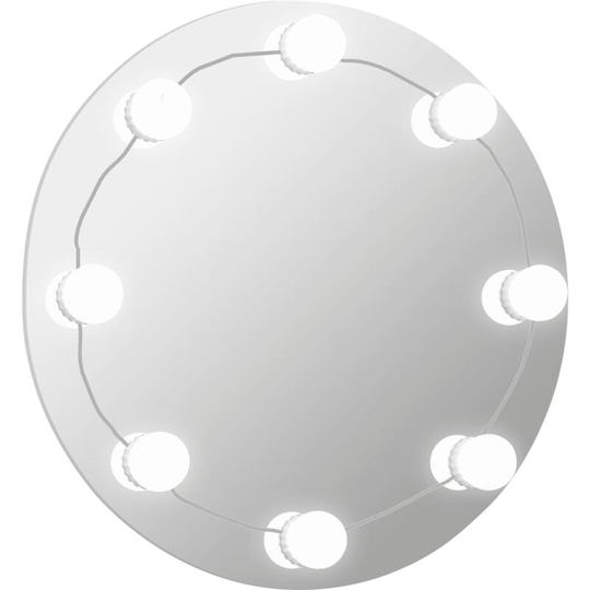Vidaxl - Wall Mirror with led Lights Round Glass Silver