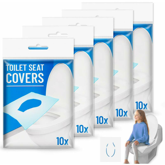 Disposable wc Protector, 50PCS - Disposable wc Bowl Protectors, biodegradable, anti-bacterial, Toilet Hygiene Guaranteed Thanks to wc Seat Covers
