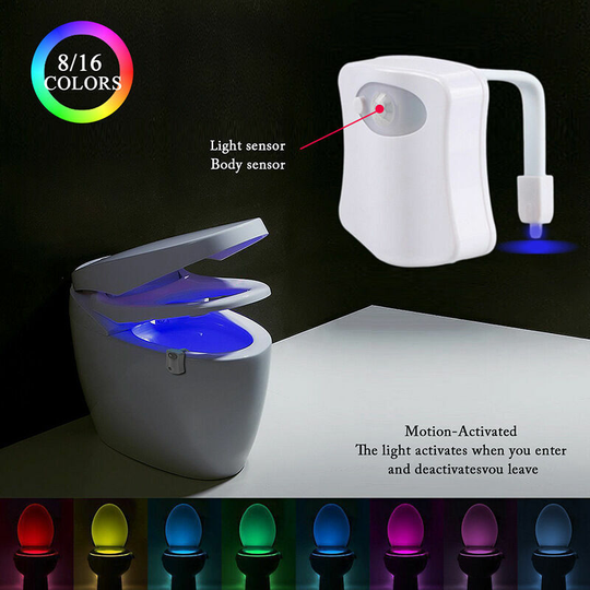 Toilet Motion Activated led Light Bathroom Toilet Night Light Motion SensorColor Changing Led Multicolor Toilet LightLight uv Smart Light Toilet