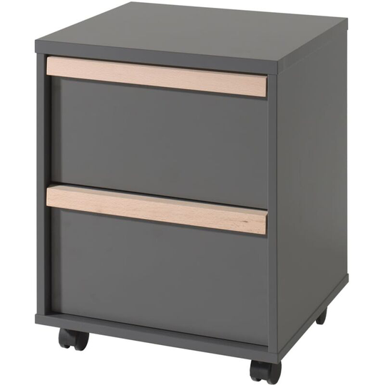 Mobile Cabinet London 2-drawer Wood Anthracite Vipack Anthracite
