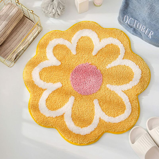 Ilovemilan - Cute Bathroom Mat, Soft Microfiber Flower Floor Mat Bathroom, Anti-Slip Absorbent Carpet Bathroom Mat Door Mat Bathroom Toilet