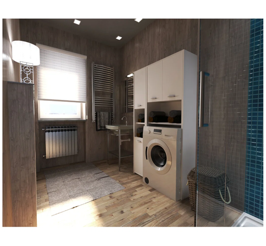 Emela 64Cm W x 165Cm H x 30Cm D Free-Standing Tall Bathroom Cabinet