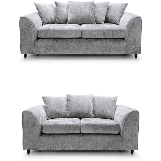 Keria 3 & 2 Seater Sofa Set - Silver
