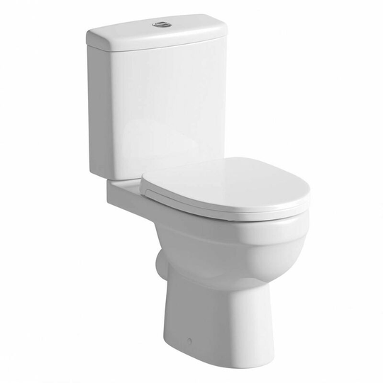 Eden close coupled toilet with soft close toilet seat - White - Orchard