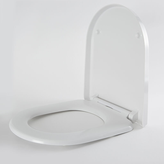 Ballam - White Modern Top Fix Curved Soft Close Toilet wc Seat - 351mm x 442mm - Milano