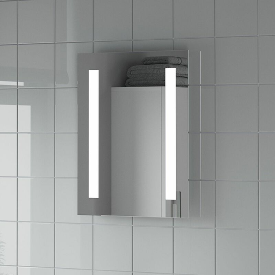 Artis - Bathroom Mirror led Lights Wall Rectangular Battery Powered IP44 Rated 390x500mm - Silver