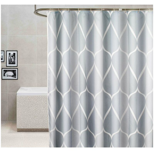 Shower Curtain, Waterproof Mildew Proof Polyester Bath Curtain for Bathroom or Bathtub with 12 Rust Proof Hooks, 180x180cm