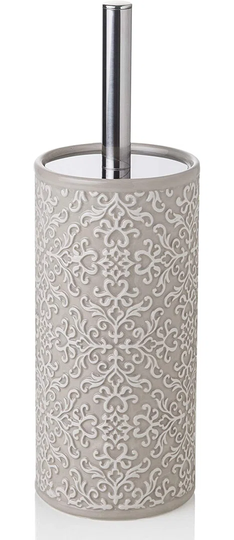 Rosalind Wheeler Toilet Brush With Brush Holder Toilet Ceramic Decorated 10X10x32 Cm - Taupe