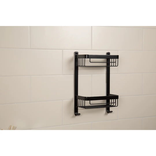 Aluminium 2 Tier 25.5cm x 39cm Bathroom Shelf