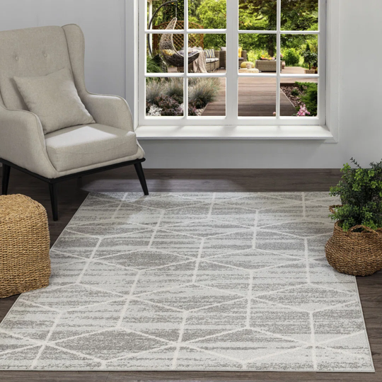 Kore Machine Woven Grey Rug