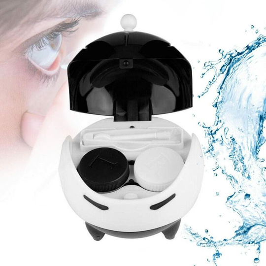 Sunflowergb - Portable Ultrasonic Automatic Contact Lens Washing Machine Cleaning Lens Cleaner Lens, usb Charge(Black)
