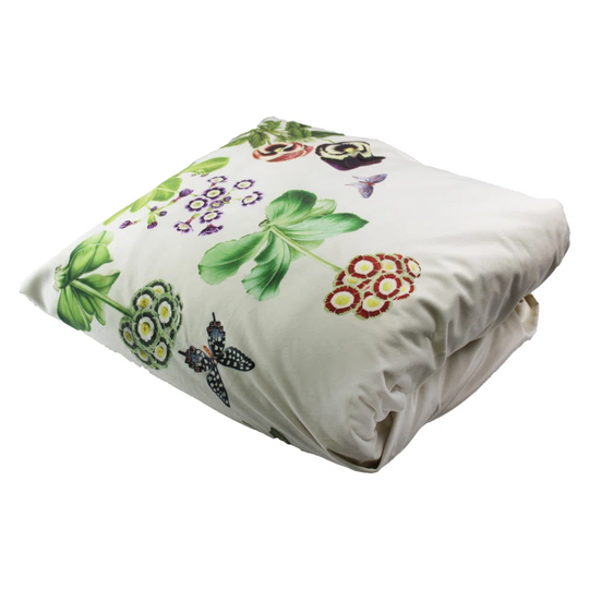 Housse D''edredon Pensees Velours Beige Polyester