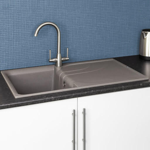 Reginox Elleci Grey Granite Inset Kitchen Sink With Waste EGO400