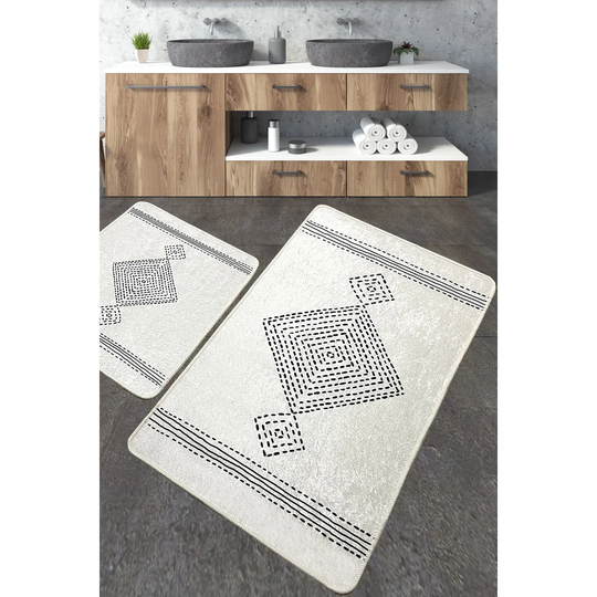 Holzer 2 Piece Rectangle Bath Rug Set