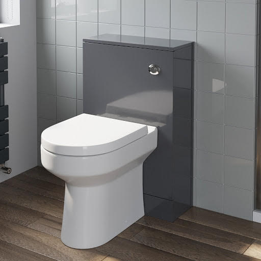 Artis Grey Gloss Concealed Cistern Unit & Tivoli Toilet - 500mm Width (215mm Depth)