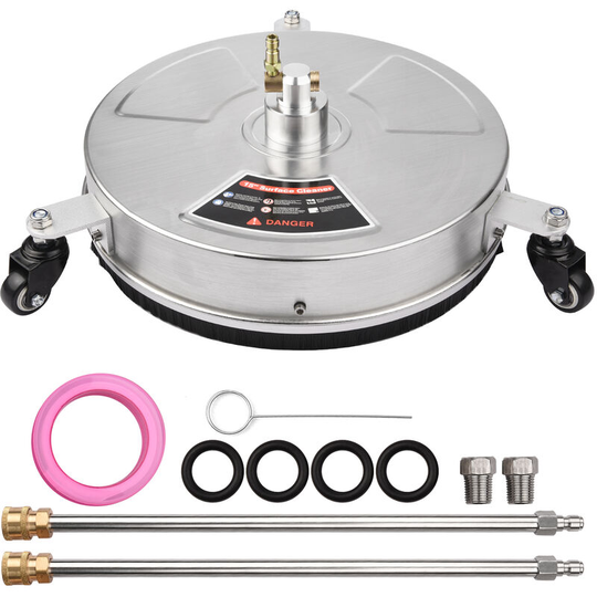Superseller - 38cm/ 15inch Pressure Washer Surface Cleaner Stainless Steel Housing Power Washer Accessory with 1/4 Inch Quick Connector