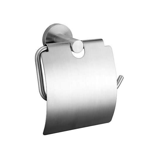 Brushed 304 stainless steel toilet paper towel rack with cover for hotel engineering