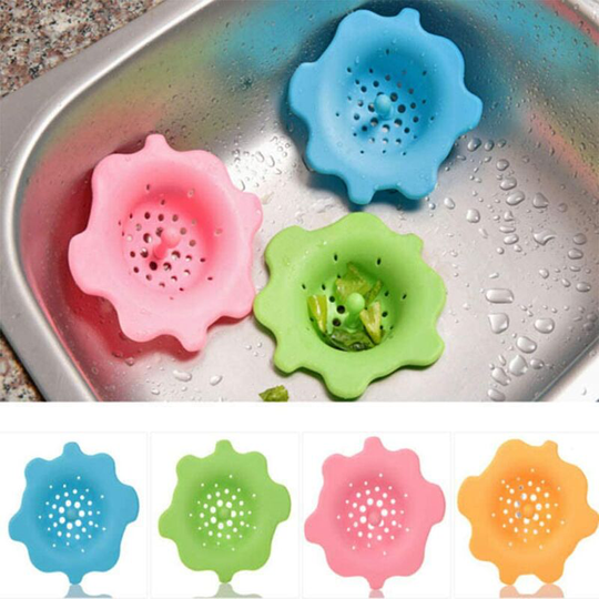 Silicone Sink Strainer, 4 Pieces Silicone Floor Drain Cover, Portable Floor Drain, Silicone Drain Strainer, Drain Protector for Kitchen Bathroom,13cm