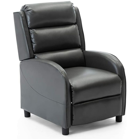 More4homes - norton bonded leather pushback recliner armchair sofa gaming chair reclining (Cream) - Cream