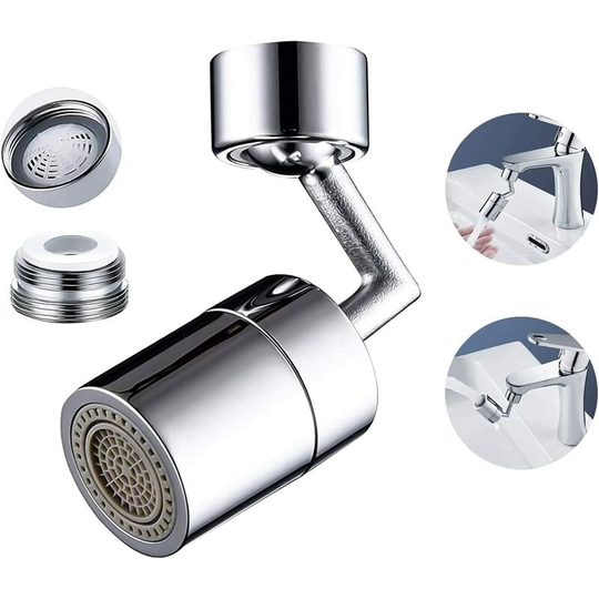 Faucet with universal splash filter, 720 ° swivel, wide angle aerator, dual function, rotary aerator, spray faucet for kitchen, bathroom