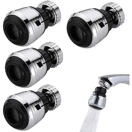 360 Degree Faucet Aerator, 4 Piece Faucet Aerator, Kitchen Faucet Nozzle, Faucet Bubble Filter, Adjustable Rotary Faucet Aerator For Kitchen And