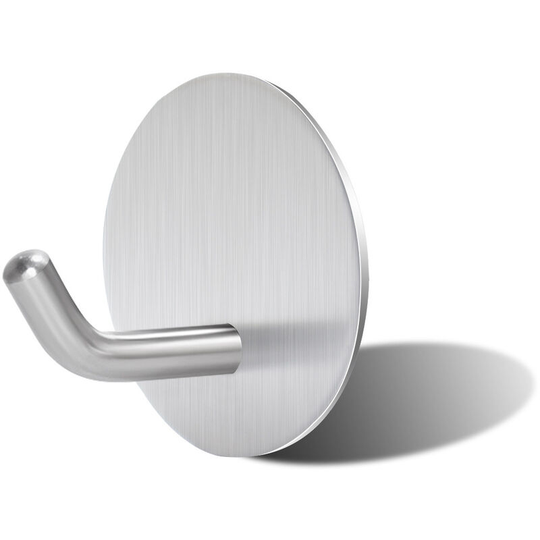 8 Adhesive Hooks, Bathroom Stainless Steel Wall Hooks, Self-Adhesive Waterproof Towel Bar for Kitchen, Living Room and Office, No Need to Punch