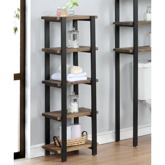 Steadman 40.64Cm W x 121.92Cm H x 30.48Cm D Solid Wood Free-Standing Bathroom Shelves