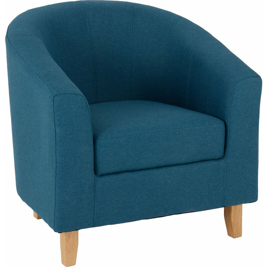 Tempo Tub Chair Occasional Armchair Petrol Blue Fabric - Seconique