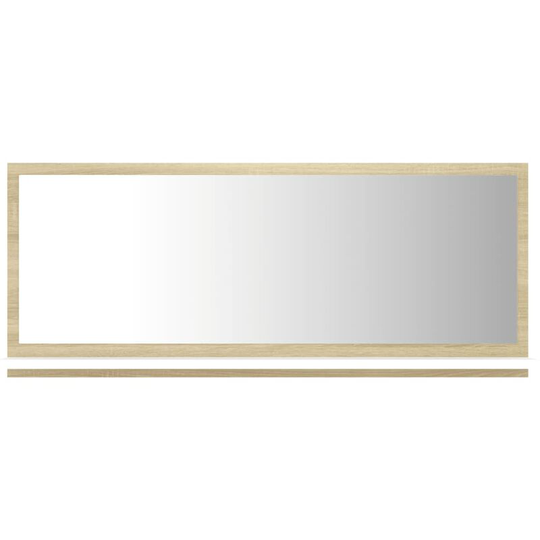 Bathroom Mirror White and Sonoma Oak 90x10.5x37 cm Engineered Wood Vidaxl White