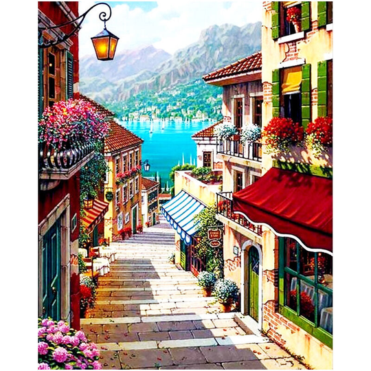 Sunflowergb - 5D Landscape Diamond Painting Kits 12 x 16 inch G33 for Adults diy Full Drill Art Blue Daisy Bathtub Picture, Diamond Art Rhinestone